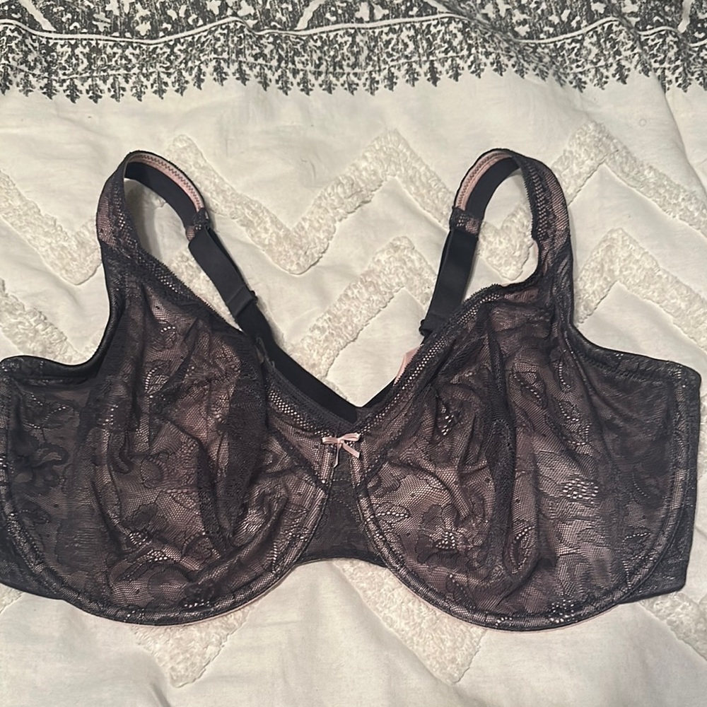 Cacique Sheer Lace Bra - Purple and Pink